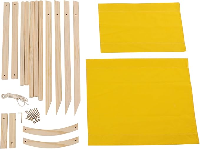Cat Hammock Bed, Double Layer Indoor Bunk Cat Swing Bed, 28 x 22.4 x 32.3 Inch Pet Bed Washable Pet Hanging Cat Bed Elevated Cat Bed for Homes, Pet Stores, Catteries, Balconies (Yellow)