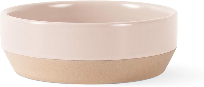 Fringe Studio Whisker Cat Meow Small Stoneware Pet Bowl (478001),Blush (Pack of 2)