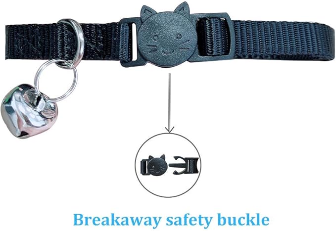 Personalized Cat Collar with Embroidered Name and Phone Number, Breakaway Safety Design
