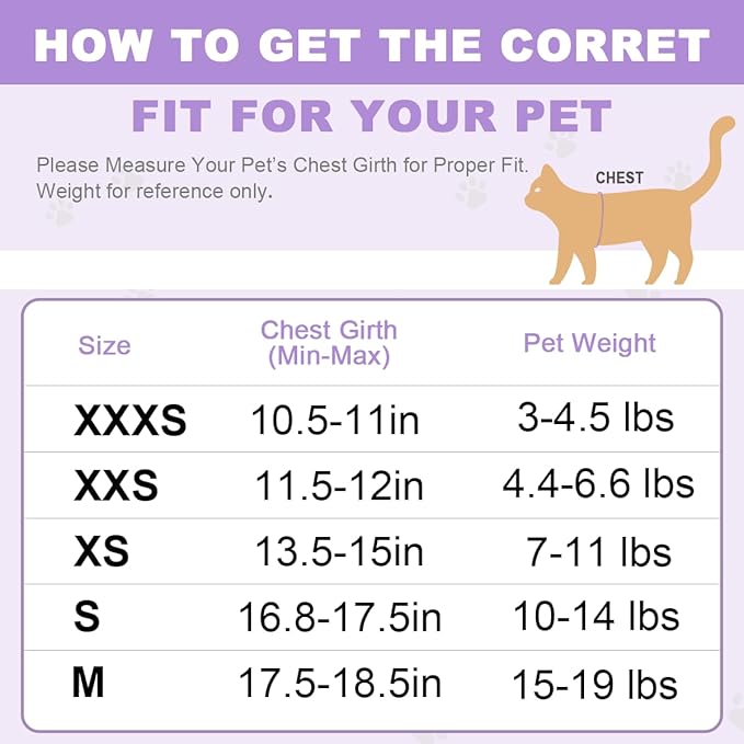 Cat Harness and Leash Set,Escape Proof Kitten Harness,Step in Adjustable Soft Lightweight,Easy Control,Reflective Strips Comfortable for Walking Travel(Ocean Blue,M)