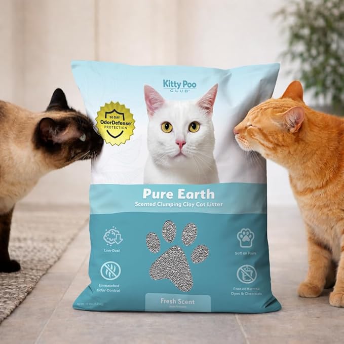 Kitty Poo Club Fresh Scent Clay Litter Bag – Hard Clumping Cat Litter with Odor Control, Absorbent Formula
