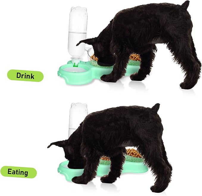Toddmomy Elegant Cat Feeding Elevated Bowls Auto Water Feeder Sturdy Slots Tilt for Easy Eating Plastic