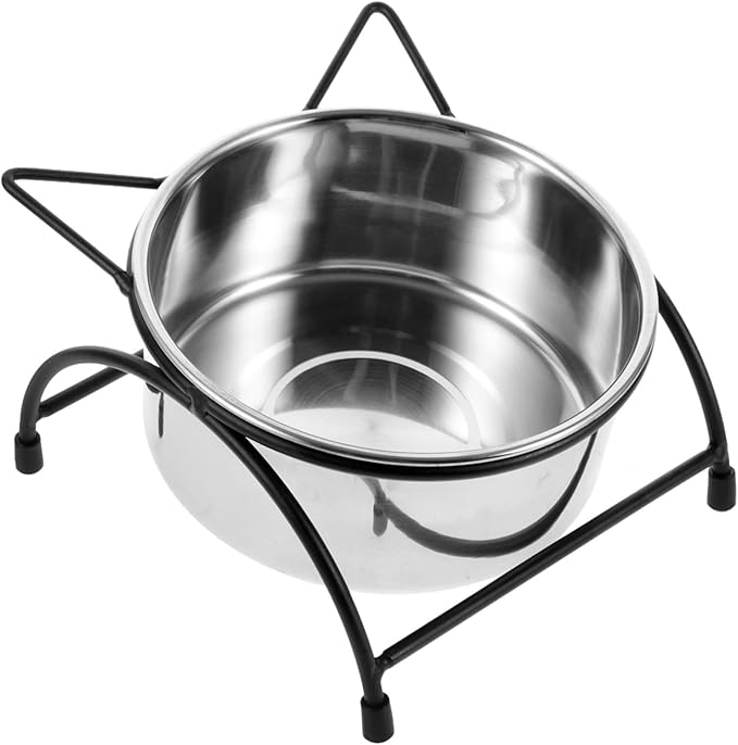 Elevated Double Bowl Cat Feeder Ergonomic Stainless Steel PET Feeding Bowls Non-Slip Design for Cats and Small Dogs for Healthy Feeding
