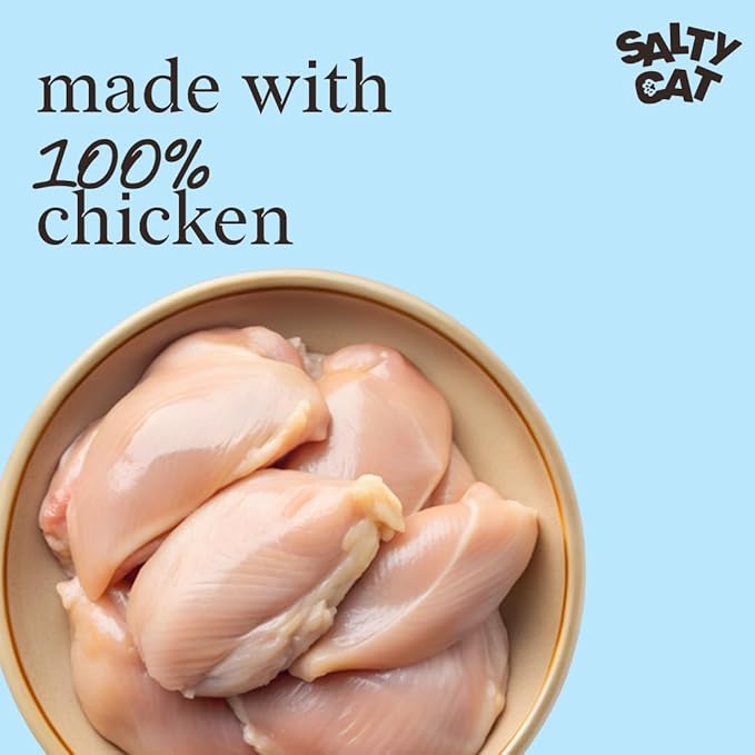 Salty Cat Natural Freeze-Dried Chicken Cat Treats, 10g Bag (12 Packs)