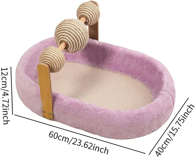 Cat Scratching Board Kitten Bed Furniture Protector Training Toys Exercise Cats Scratcher Bed Cat Scratching Pad for Resting- Purple