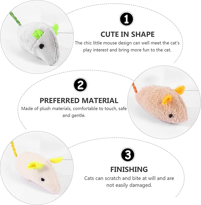 Catnip Toy, Cats Mouse Plush Cat Toys, Cat Mice & Animals Toys for Indoor Cats and Kittens, Cat Chew Toy for Exercise for Pet Cat Kitten Kitty (6 Packs)