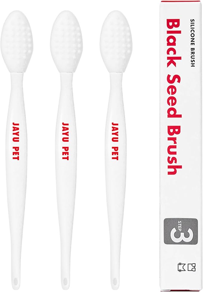 JAYU PET Black Seed Brush - Cat Grooming and Exfoliating Double-Sided Brush for Acne and Chin Treatment (3PCS)