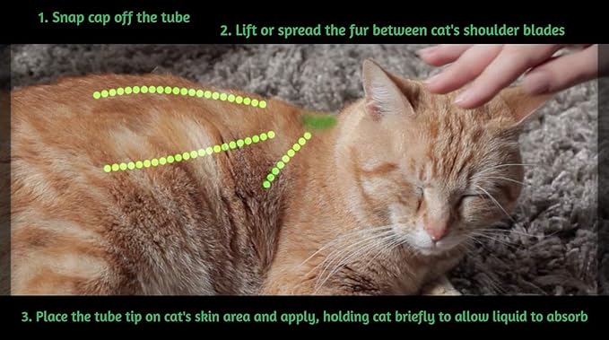 ALZOO Plant Based Flea & Tick Squeeze-On for Cats, Helps Repel Fleas, Ticks & Mosquitos, Up to 3-Months Protection, Plant-Based Active Ingredients, Water-Resistant, 3 EZ-On Applicators Per Pack