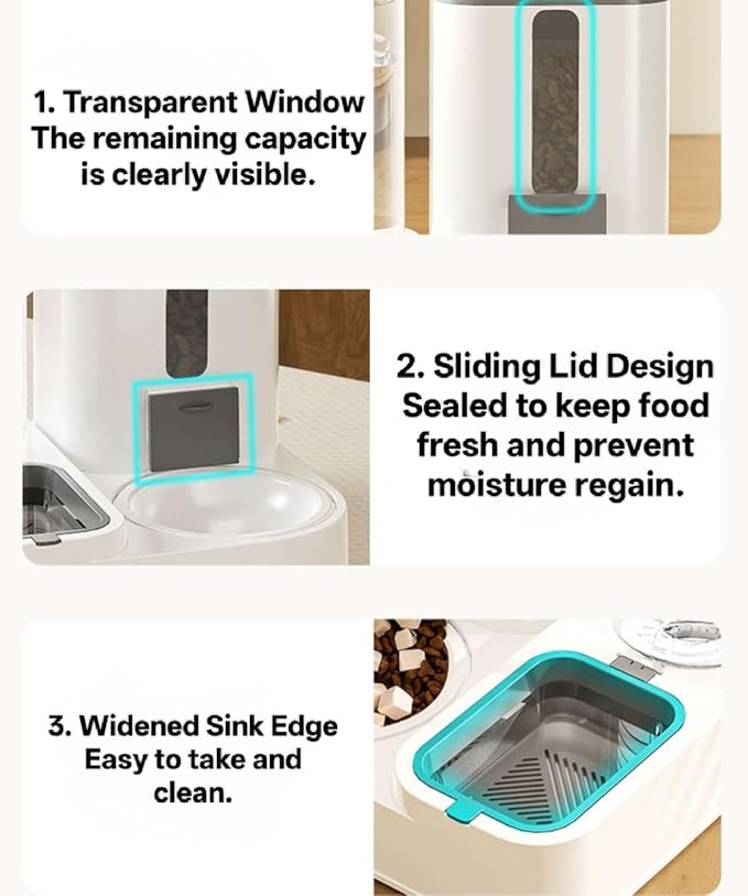 Automatic Cat and Dog Feeder and Water Dispenser Green Eco-Friendly Gravity Feeder and Water Set with Pet Bowl for Small to Medium Dogs Puppies and Kittens
