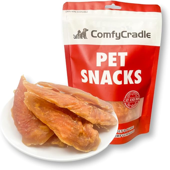 Chicken Jerky Dog Treats, Slow-Roasted Chewy Snacks for Training, for Medium & Large Dogs,Grain-Free, High-Protein Chewy Dog Training Treats, 1.1 Pound