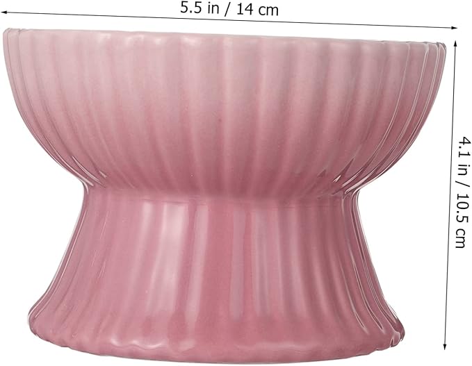 VICASKY Elevated Pet Food Bowl for Cats and Dogs Stylish Design Supports Healthy Eating Posture Easy Daily Feeding Vertical Stripes