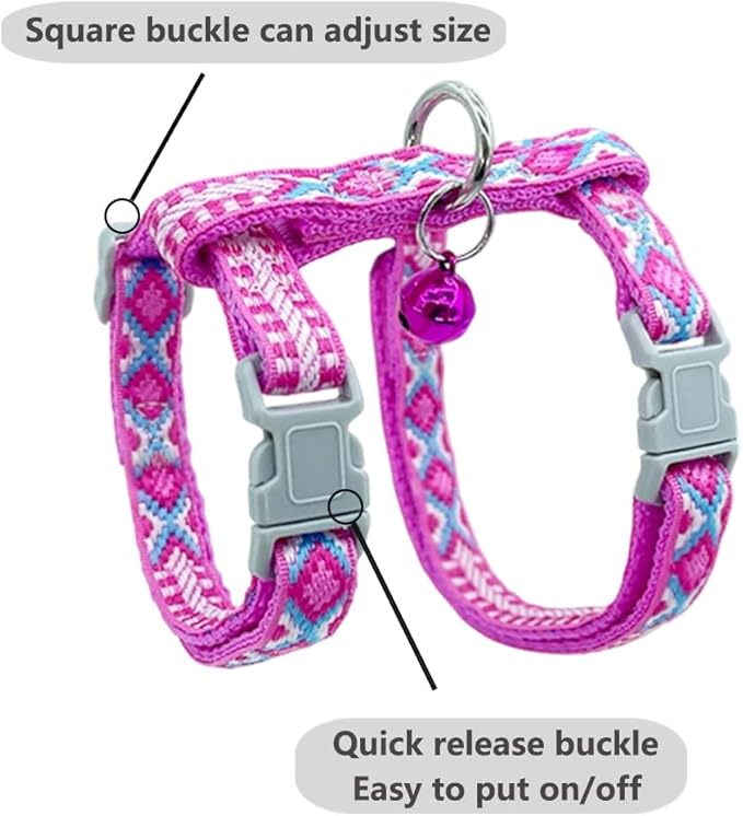 Freezx Cat Harness and Leash Set - Adjustable Escape Proof Cat Harness for Safe Walking - Lightweight Soft Travel Kitten Harness for Small Medium Cats