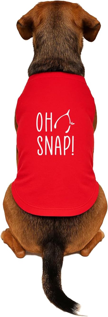 Oh, Snap! Dog Tee Shirt | Sleeveless Breeds | Wishbone | Funny Thanksgiving | Fall | Turkey Day |Red, 6X-Large 345