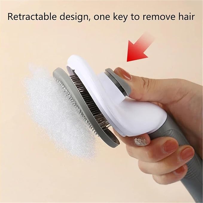 Pet Hair Remover Dog Brush Cat Comb Animal Grooming Tools Dogs Accessories Cat Supplies Stainless Steel Beauty Massage Comb(Pink)