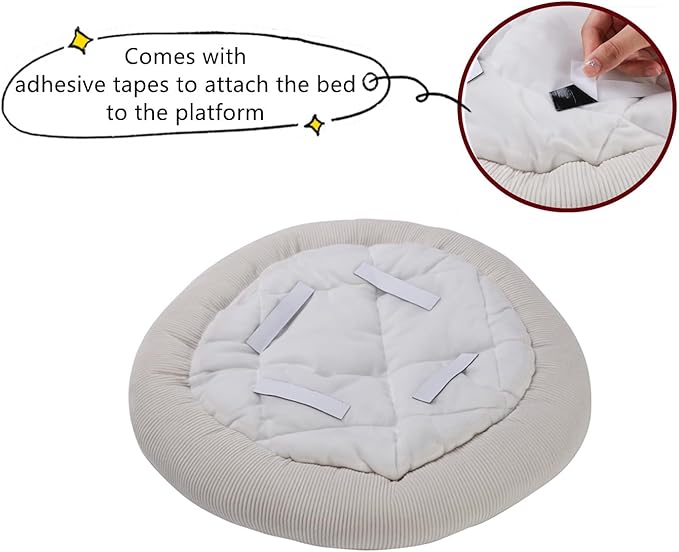 SHENGOCASE Round Cat Tree Tower Accessories Replacement Parts, Round Donut Cuddler Cat Dog Cushion Bed Add-ons for Plaform Perch Shelves (16")