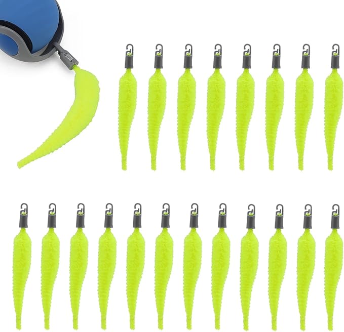 BOXOB 20pcs Cat Ball Replacement Tails, Automatic Moving Interactive Toy Tail Accessories Cat Wand Toy Worm Refills