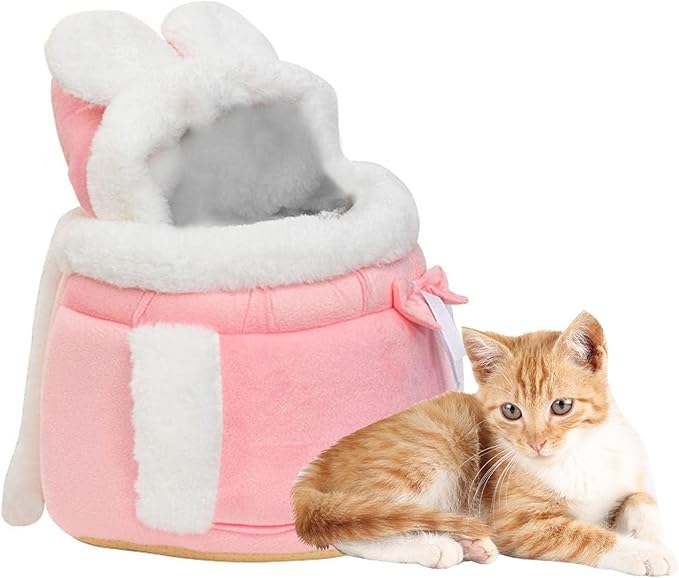 Cat Bag Carrier, Double Pocket Cat Front Pack, Comfortable Sling Carrier with Adjustable Buckle, Cozy Travel Carrier (Pink, Medium)