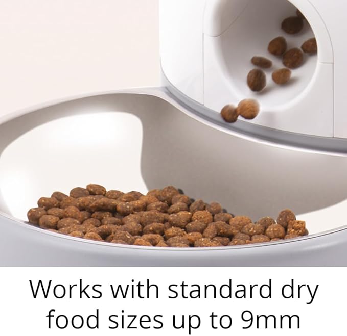 Catit PIXI Smart Automatic Dry Cat Food Feeder, Schedule and Portion Control Meals for Cats, White