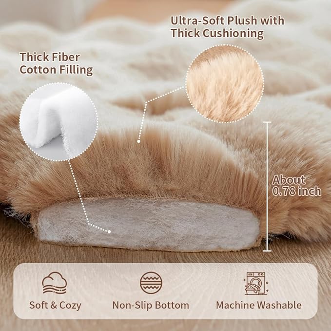 SOMAHE Cat & Dog Bed Mat, Soft Plush Faux Fur Kneading Pet Bed for 2 Cats or Small Dogs, Machine Washable Cat Sleeping Pad, Non-Slip Fluffy Pet Rug for Indoor Cats Kittens & Small Dogs,27x20 In Coffee