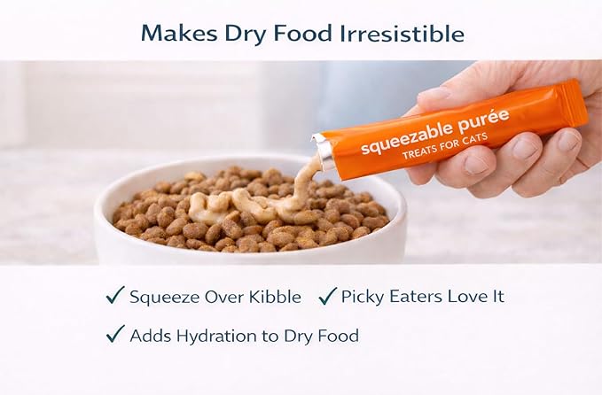 Lickable Squeezable Cat Treats Grain Free Puree Variety Pack 12 Tubes Total Chicken Tuna Salmon Creamy Wet Treats for Picky Eaters Kittens Adults High Protein High Moisture Food Topper Bonding Snack