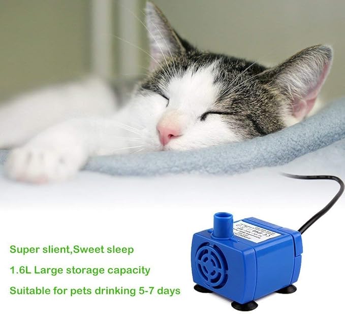 TOPCHANCES Pet Water Pump, Cat Water Fountains Pump Compatible Motor for 1.6 L Automatic Pet Drinking Fountains