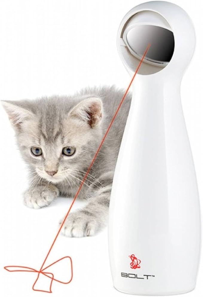 PetSafe Bolt Automatic Laser Light Cat Toy - Interactive Laser Toy - Encourages Exercise - Hands Free or Manual Play - Adjustable Mirror - Battery Operated - Safe for Cats
