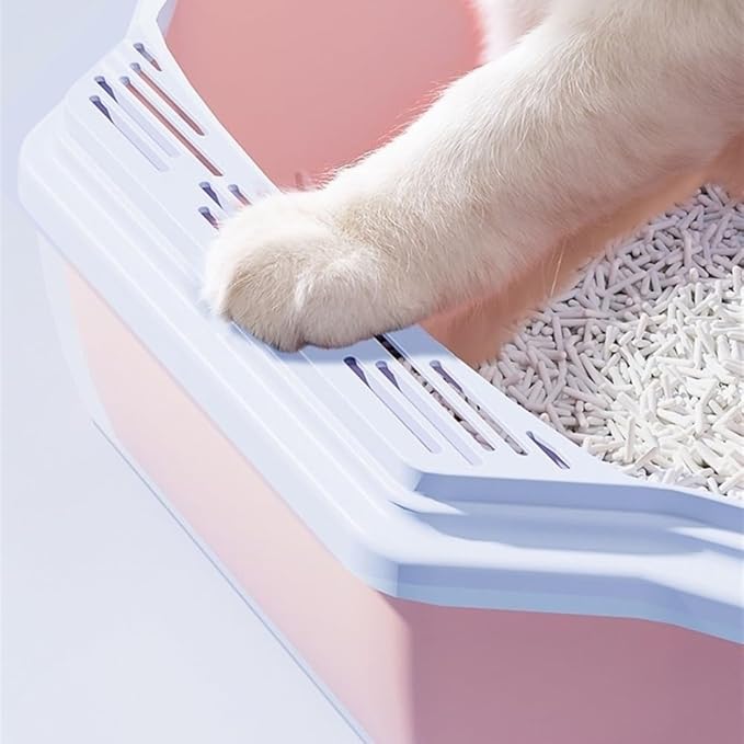 Pet Supplies, Enclosed Cat Litter Box with Door Flap & Handle, Anti-Splash Toilet(Yellow)