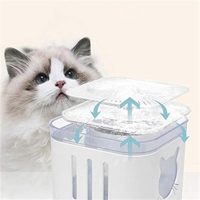 Pet Water Dispenser cat Automatic Circulation Filter Water Feeder Dog Drinking Water Intelligent Water Feeder (White)
