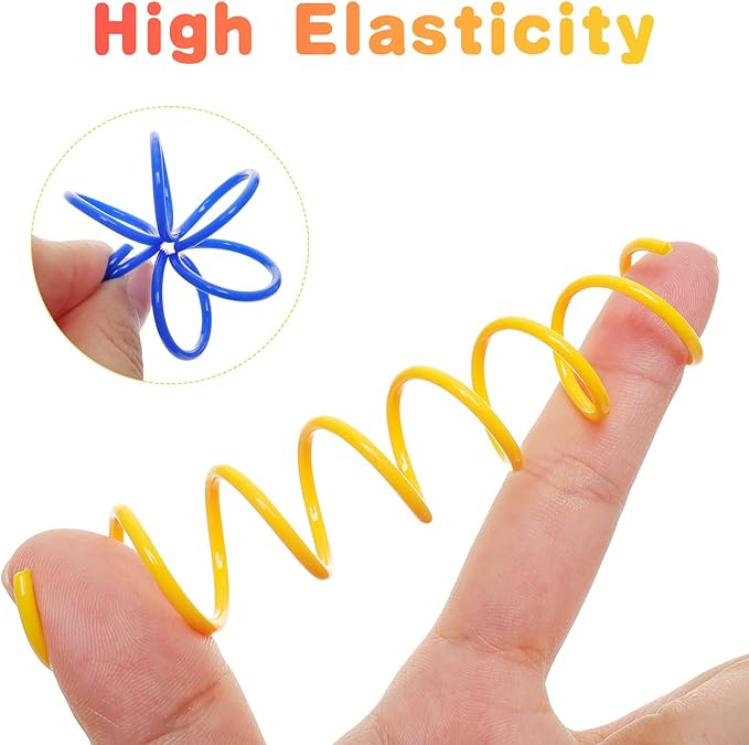 120 Pack Colorful Cat Springs Toys Pet Wide Cat Plastic Coil Spiral Springs for Cat Kitten Pets Swatting Biting Hunting Active Play