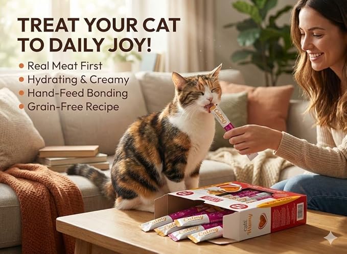 Lickable Cat Treats Squeeze Tubes 144 Pack | Grain-Free High-Protein Creamy Snacks | Chicken Tuna Salmon Beef Variety | All Life Stages Cats & Kittens