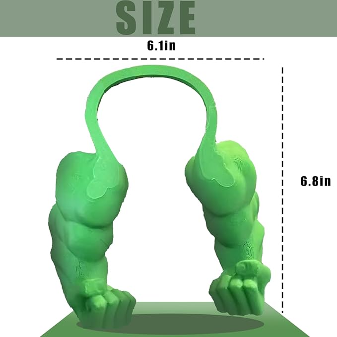 Funny Cat Muscle Arms Christmas Costume, 3D Printed Strong Arms for Cats Neck Muscle Arm Accessory, Cute Holiday Pet Cosplay Outfit for Kitten April Fool's Day & Halloween Parties (Green)