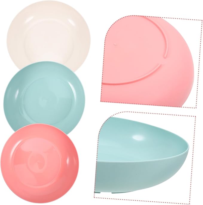 Ipetboom 9pcs Cat Bowls Practical Plastic Feeding Dishes for Cats Kittens Non- Base Easy to Comfortable Mealtime for Indoor Use Mixed Colors