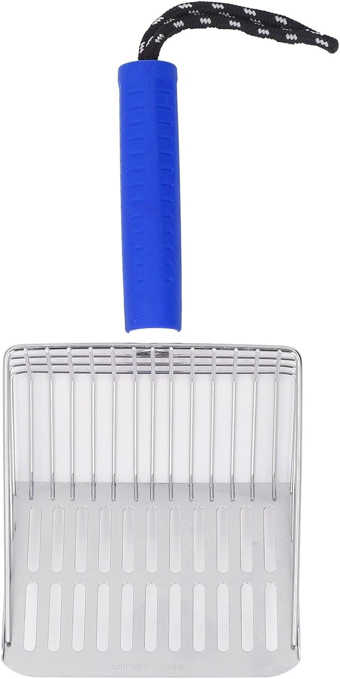 Cat Litter Scoop, Removable Handle Cat Litter Sifter, Stainless Steel Fast Filtration Cat Litter Shovel for Kitten Cat Dog Poop (Blue)