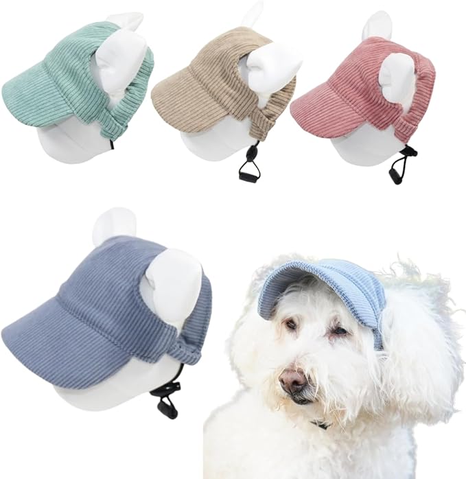Selena Baseball Cap for Dog Cat with Ear Holes Adjustable Hat Cute Puppy Kitten Pet Outdoor Sun Protection Sport Costume Apparel (X-Small,Blue)