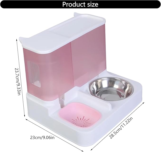 Large Capacity Automatic Water Dispenser and Food Bowl for Cats Dogs Food Container 2in1 Pet Watering and Feeding Supply Automatic Feeder