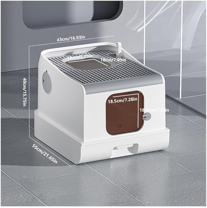 Pet Supplies, Enclosed Cat Litter Box with Lid, XL Drawer, Anti-Splash & Easy Clean