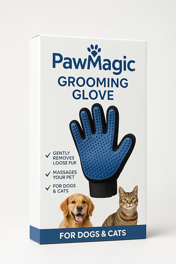 Grooming Glove for Dogs & Cats – Hair Remover & Massage Mitt