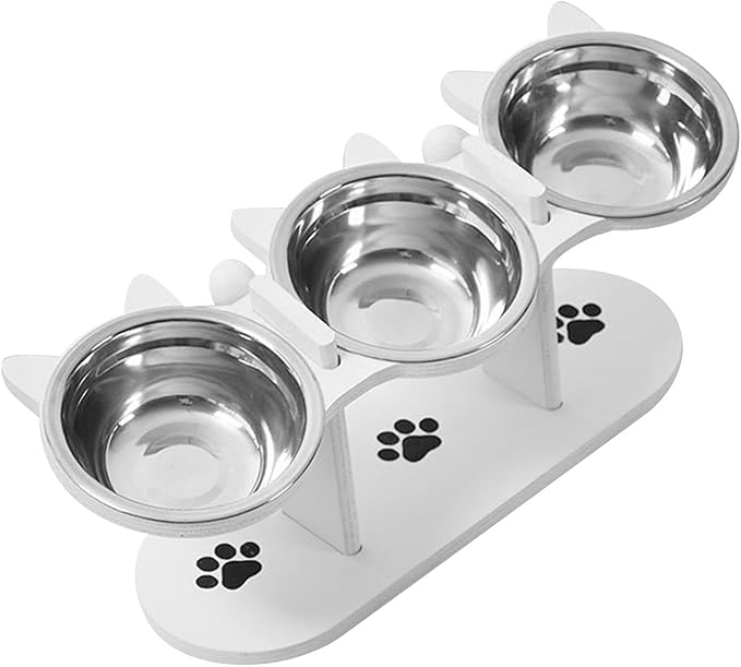 Elevated Cat Bowls Stainless Steel with Detachable Stand Tilted Watering Puppy Pet Supplies Dog Bowls Raised Cat Dishes