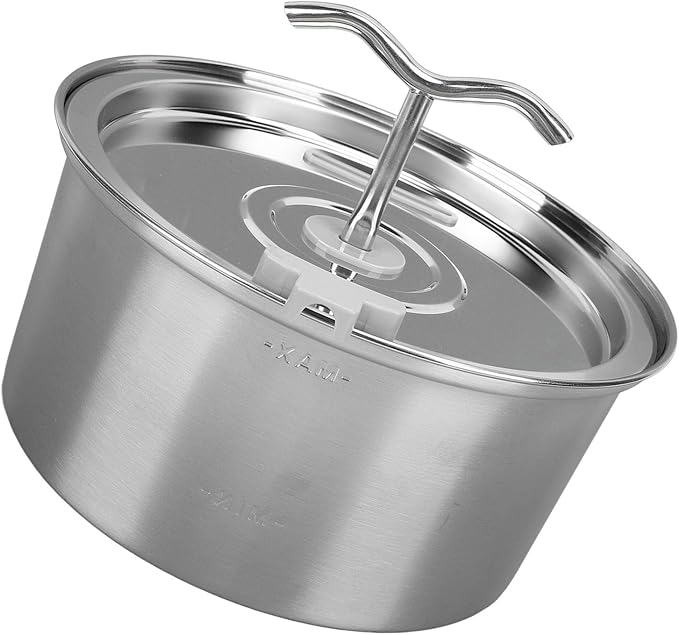 Zerodis Stainless Steel Pet Water Fountain, 3.2L Capacity, Dual Spout Design, Automatic Water Dispenser for Dogs and Cats