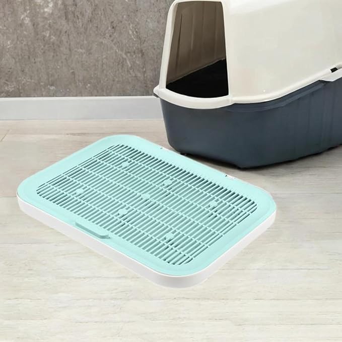 HouseVibe Cat Litter Mat with Double Layer Design, Litter Trapping Floor Mat for Cats, 15.75x11.81 Inch Reusable Waterproof Scatter Control Pad for Pet Supplies- Green