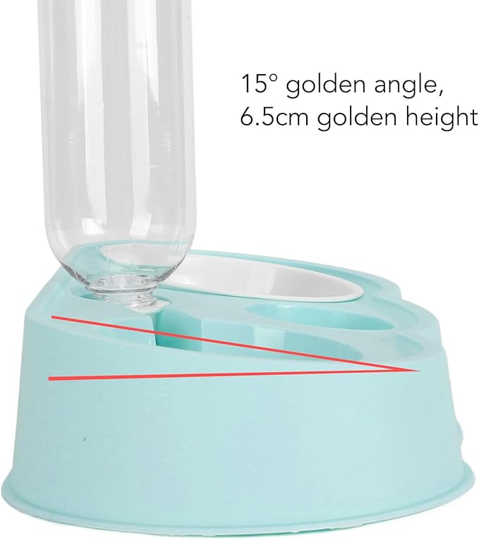 Double Pet Bowl Set, Non - Slip Stable 2-in-1 Food & Water Bowl with Automatic Water Dispenser Bottle, Feeding Station for Cats, Small Dogs and Mini Pets (Blue)