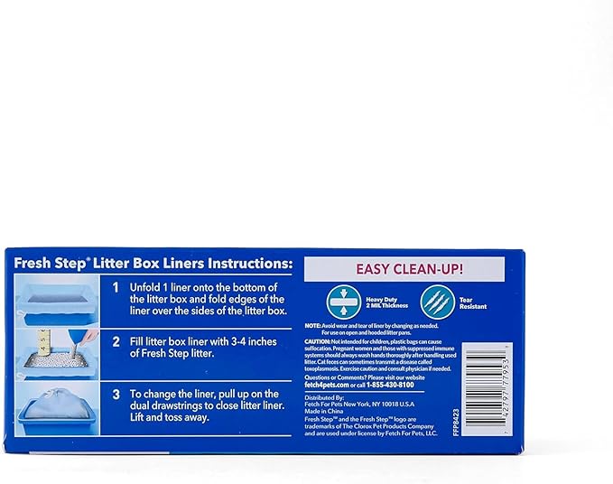 Fresh Step Drawstring Cat Litter Box Liners, Scented Heavy Duty Kitty Litter Bags for Large Oval or Rectangle Pans, Helps Contain Odor and Mess, Easy Lift Out Cleanup, 30 x 17 in, 7 Count - 4 Pack