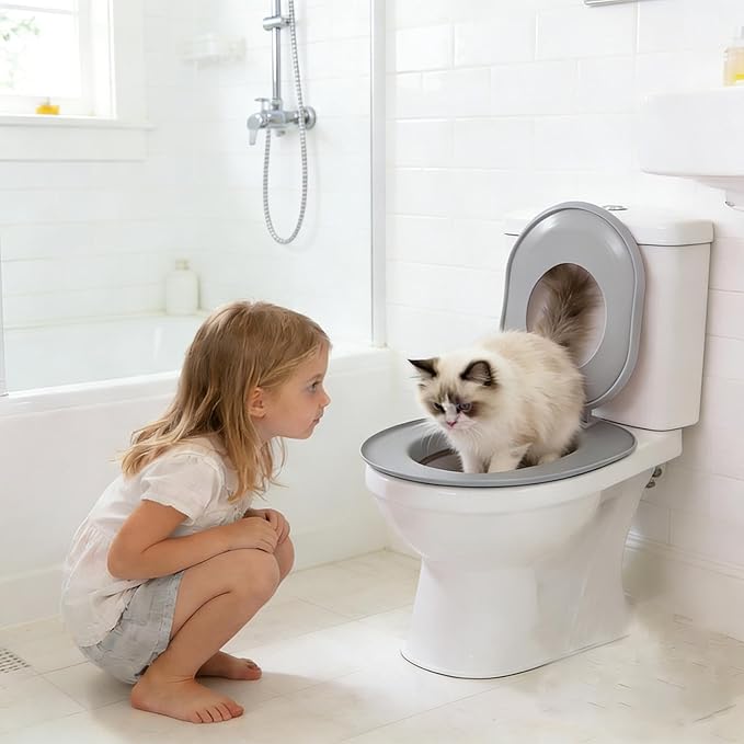 Cat Toilet Trainer | Removable Potty Seat | Cat Toilet Training System,for Indoor Home Apartment Bathroom Basement Pet Shop