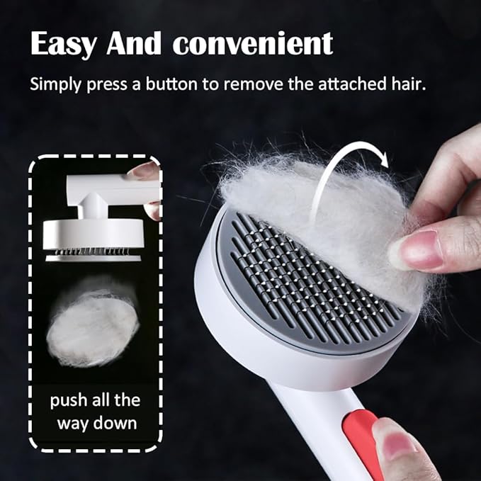Dog Brush with Release Button for Shedding, Self Cleaning Cat Comb Hair Brush for Indoor Cats, Dog Deshedding Grooming Kit, Pet Supplies Hair Remover Tool