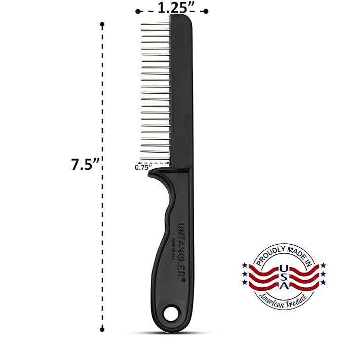 2 PC Super Groom Dematting Set with Silky Smooth Rotating Teeth - Dematts and Grooms Long, Silky and Wavy Coats for Dogs and Cats