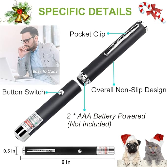 XIMIBI Laser Pointer for Cats and Dogs - 3 Pack Pet Kitten Indoor Training Chaser Toys - Cat Pointer Teaching Indicator