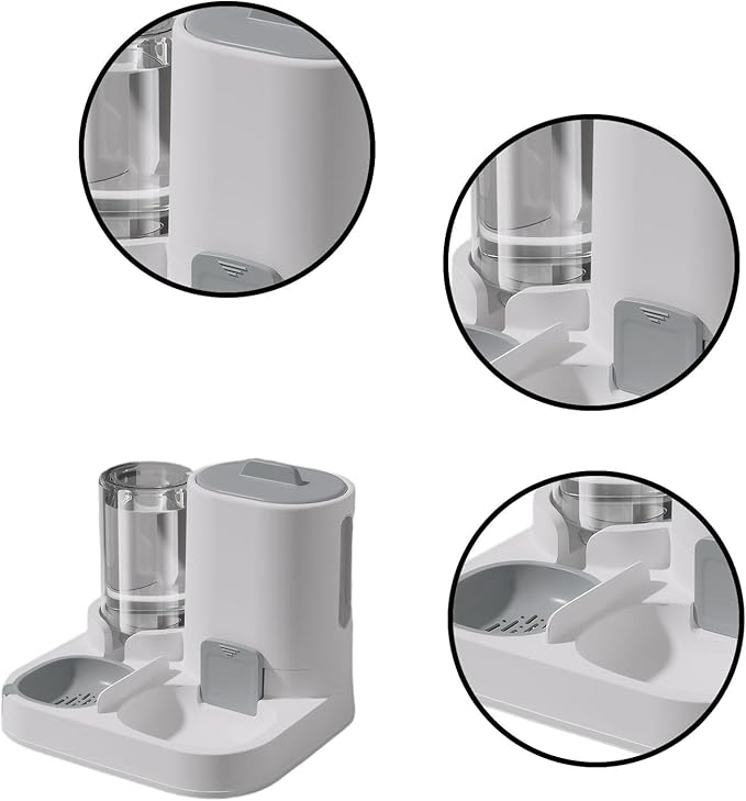 Automatic Pet Feeder and Water Dispenser for Cats and Dogs with Large Capacity Food Water Station