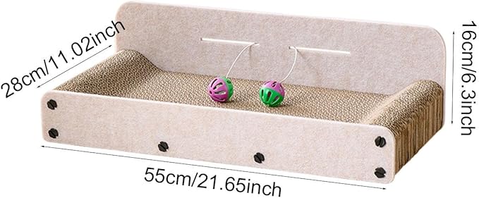 Cat Scratcher Lounge Chair Scratching Board with Corrugated Paper Construction Protects Furniture Suitable for Cat Owners Indoor Use Gift