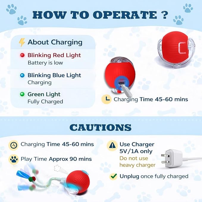 GlowPounce Interactive Rolling Ball Toy for Indoor Cats & Small Dogs – Motion-Activated Smart Moving Ball with LED Lights – Rechargeable Automatic Play Toy for Cats, Kittens & Puppies, Pink