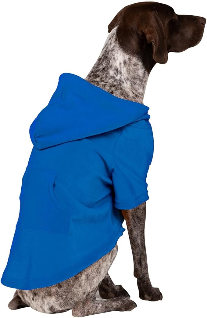 Pet Pjs - Brilliant Blue Pet Pjs Fleece Hoodie Sweaters - Medium (Fits Up to 25 lbs) - Pet - Medium (Fits Up to 25 lbs)